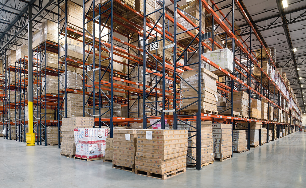 Delta Children’s new warehouse features 47 aisles of selective pallet rack that can store 30,606 pallets in a 6.66 acre space