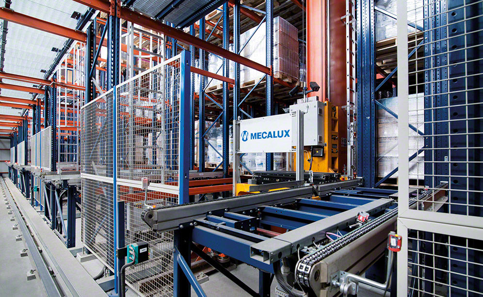 Operations of the rack supported warehouse of this chemical company is automatic